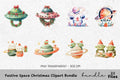 Space Christmas Alien Worlds Clipart Bundle