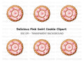 Sweet Pink Swirl Cookie Clipart Bundle