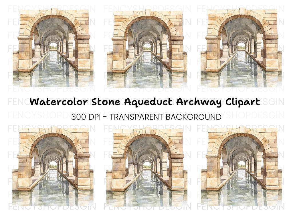 Aqueduct Archway Clipart Bundle