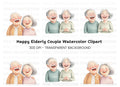 Happy Elderly Couple Clipart Bundle