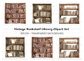 Rustic Bookshelves Clipart Bundle