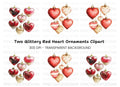 Heart Shaped Holiday Ornament Clipart Bundle
