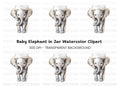 Elephant Tumbler Clipart Bundle