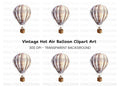 Elegant Hot Air Balloon Clipart Bundle