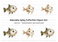 Cute Pufferfish Clipart Bundle