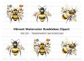 Bumblebee and Flowers Clipart Bundle