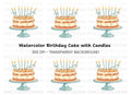 Birthday Cake with Candles Clipart Bundle