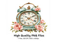 Vintage Floral Alarm Clock Clipart Bundle