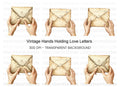 Vintage Letter Hands Clipart Bundle