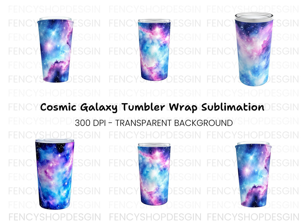 Pastel Galaxy Tumbler Clipart Bundle