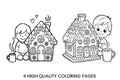 Gingerbread House Cozy Winter Coloring Books