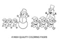 Snowman and Elf Winter Fun Coloring Books
