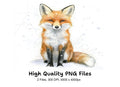 Cute Winter Fox Clipart Bundle