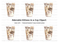 Kitten in Cup Clipart Bundle