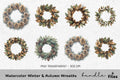 Winter Autumn Wreaths Clipart Bundle