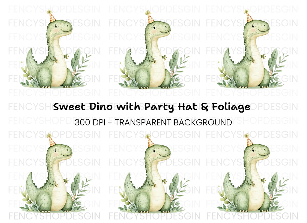 Cute Dinosaur Birthday Party Clipart Bundle