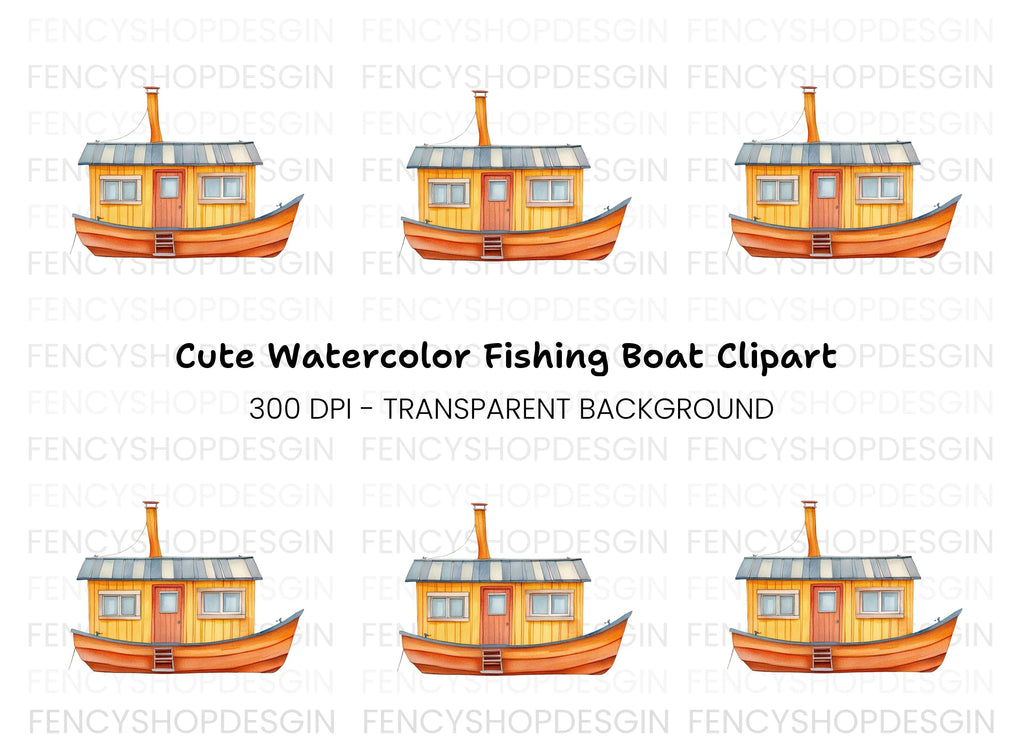Charming Houseboat Clipart Bundle