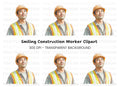 Confident Male Construction Worker Clipart Bundle
