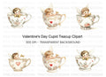 Cute Cherubs in Teacups Clipart Bundle