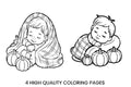 Cute Baby Fall Harvest Coloring Books