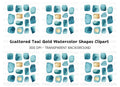 Teal Gold Abstract Shapes Clipart Bundle