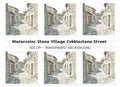 Stone Village Alleyway Clipart Bundle