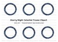 Celestial Constellation Frame Clipart Bundle