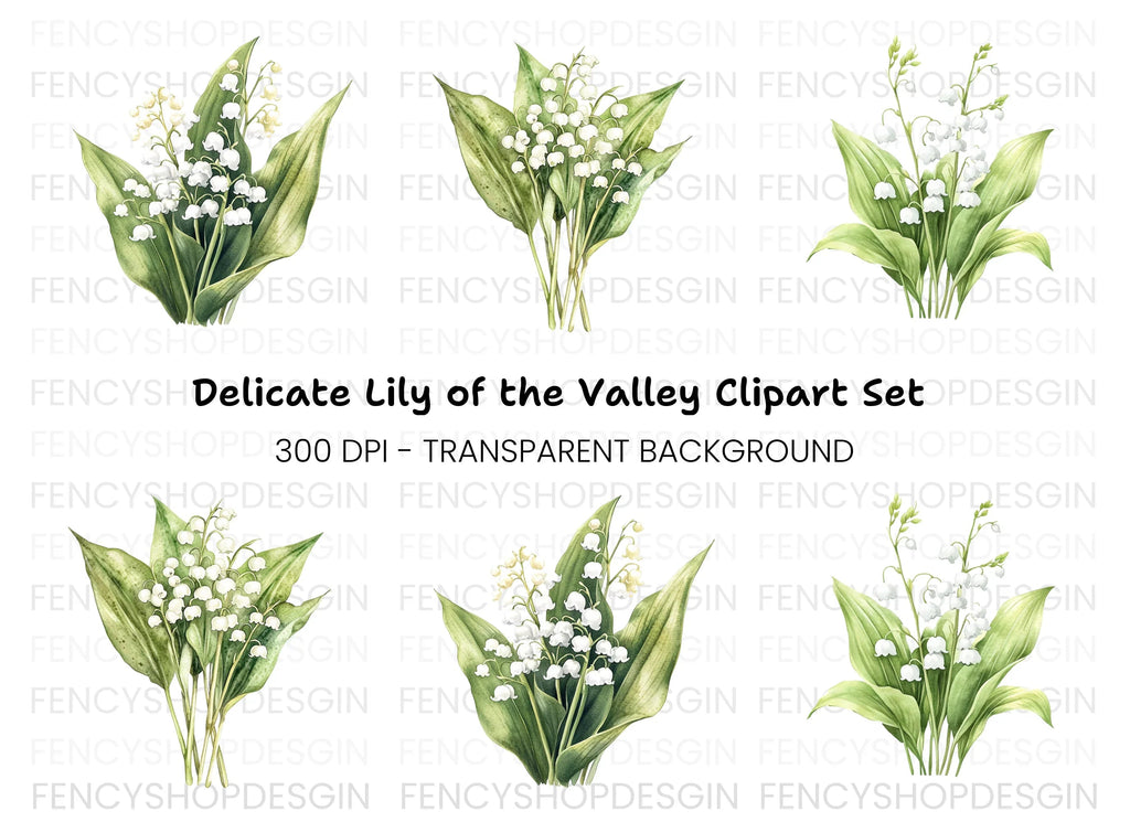Lily of the Valley Clipart Bundle
