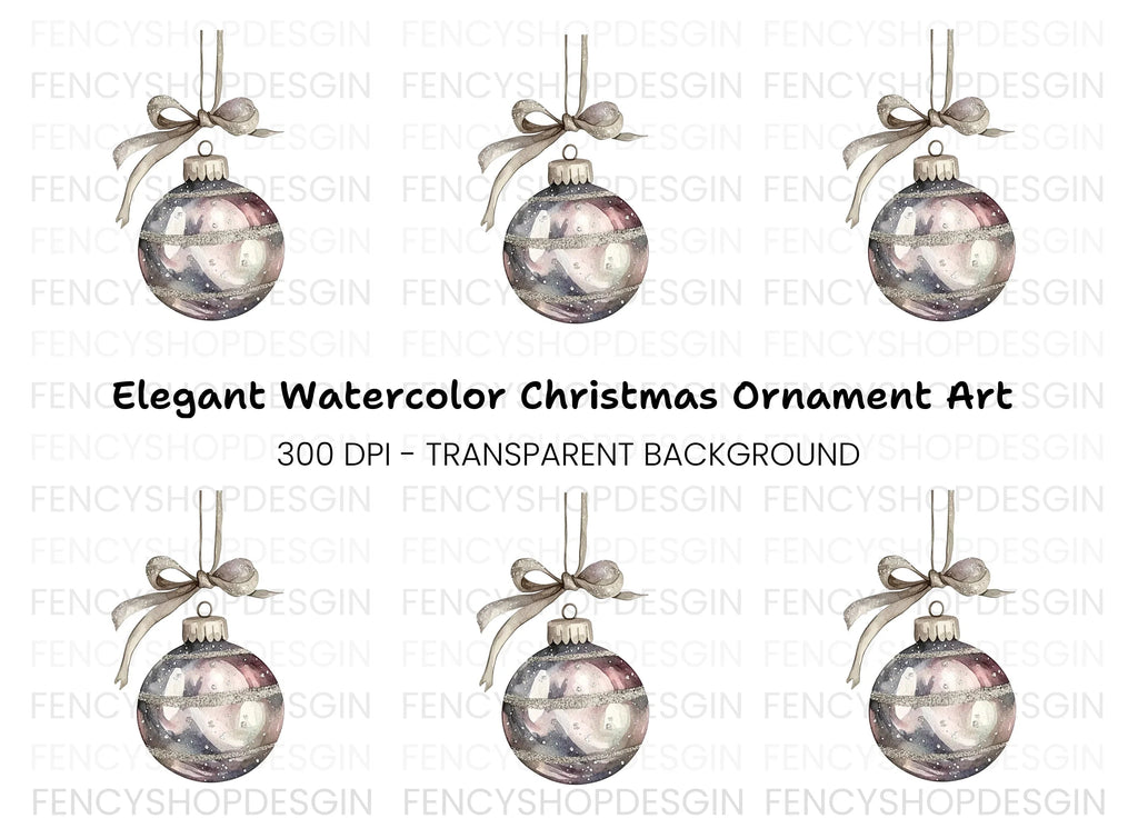Sparkling Christmas Bauble Clipart Bundle