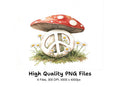 Peace Sign Mushroom Clipart Bundle