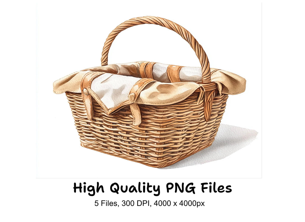 Picnic Baskets Clipart Bundle