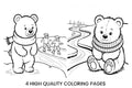 Adorable Winter Bear Ice Skating Coloring Books