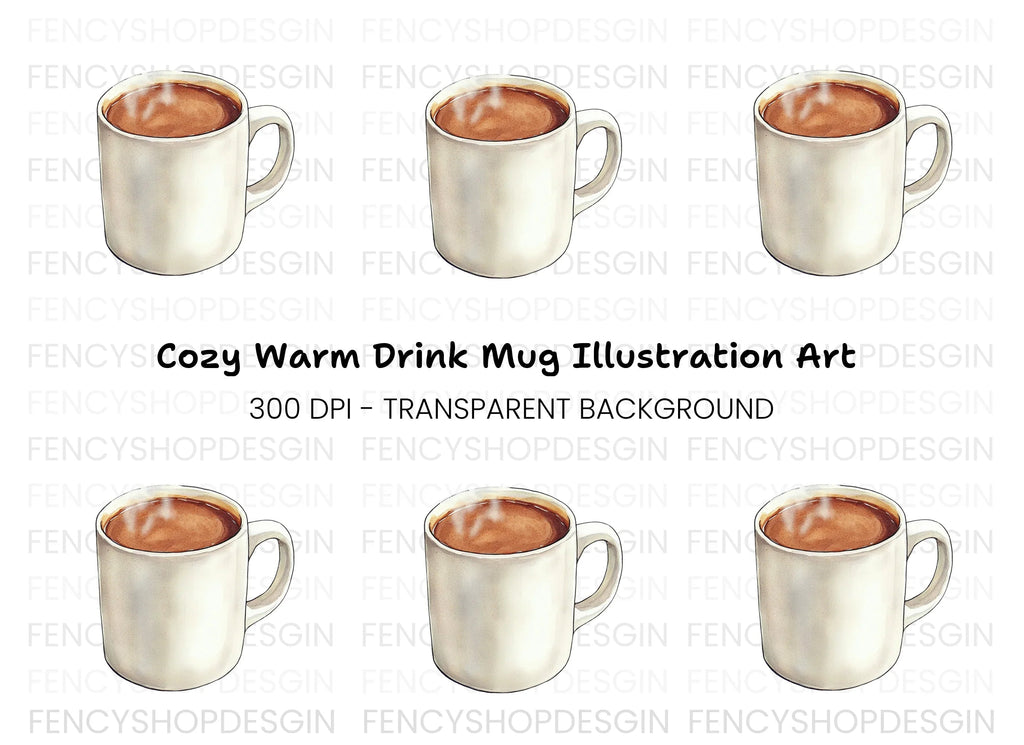 Steaming Hot Chocolate Clipart Bundle