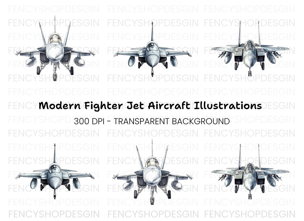 Military Fighter Jets Clipart Bundle