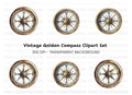 Vintage Compass Clipart Bundle
