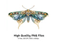 Jeweled Moth Clipart Bundle