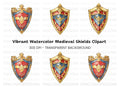 Fantasy Kingdom Shields Clipart Bundle