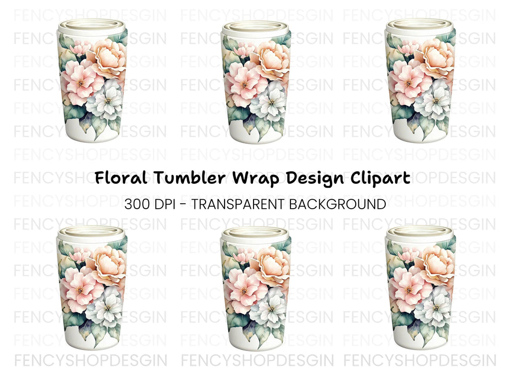 Floral Tumbler Clipart Bundle
