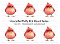 Angry Red Bird Illustration Clipart Bundle
