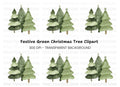 Green Christmas Trees Clipart Bundle