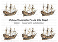 Vintage Galleon Ship Clipart Bundle