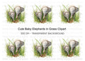 Adorable Baby Elephant Duo Clipart Bundle
