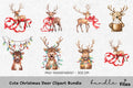 Cute Christmas Deer Clipart Bundle