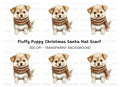 Cute Puppy in Scarf Winter Clipart Bundle