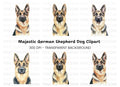 German Shepherd Dog Portraits Clipart Bundle