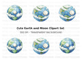Earth and Moon Clipart Bundle