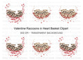 Cute Raccoon Family Valentine Clipart Bundle