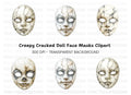 Cracked Porcelain Masks Clipart Bundle