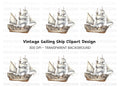 Vintage Sailing Ship Clipart Bundle