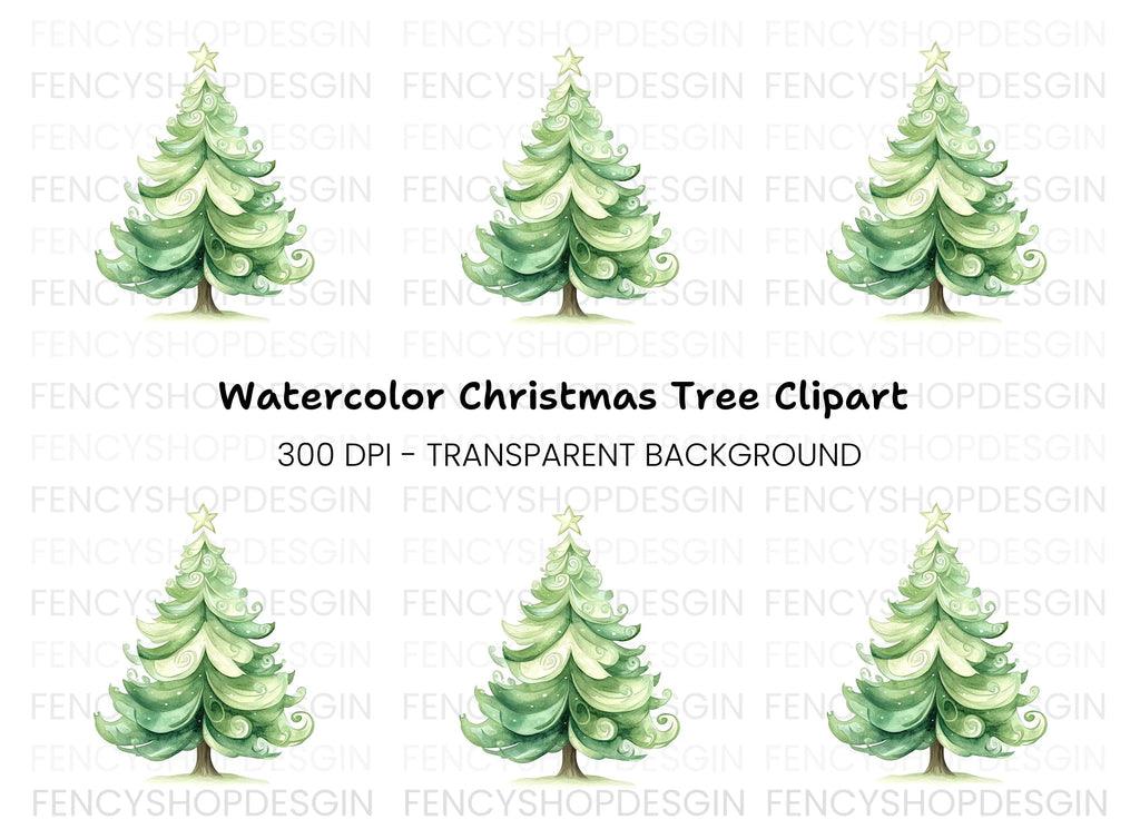 Whimsical Christmas Tree Clipart Bundle